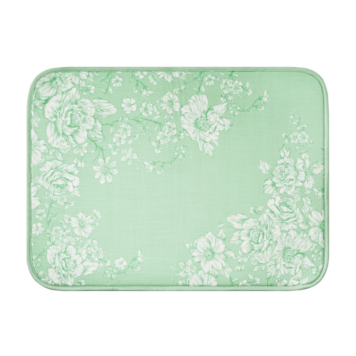 The Pioneer Woman Agatha 100% Polyester Dish Drying Mat, Green, 18" x 24"