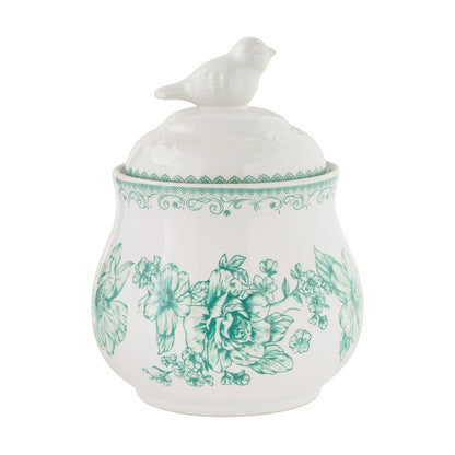 The Pioneer Woman Agatha Stoneware Sugar Bowl with Lid, Green