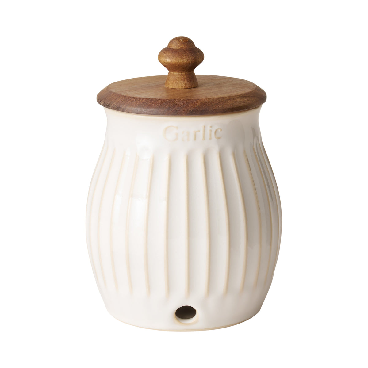 The Pioneer Woman Colette Stoneware Onion, Garlic & Potato  Keeper, White
