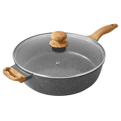 The Pioneer Woman 6-Quart Cast Aluminum Jumbo Cooker Saute Pan, Brown Speckle