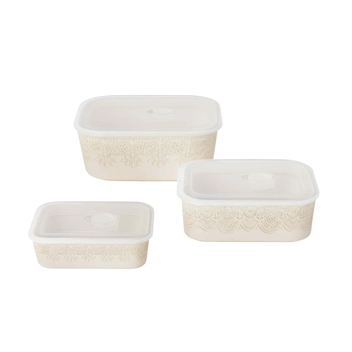 The Pioneer Woman Vintage Lace 6-Piece Nesting Casserole Baking Dish Bakeware Set with Lids, Linen