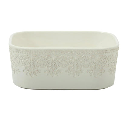 The Pioneer Woman Vintage Lace 6-Piece Nesting Casserole Baking Dish Bakeware Set with Lids, Linen