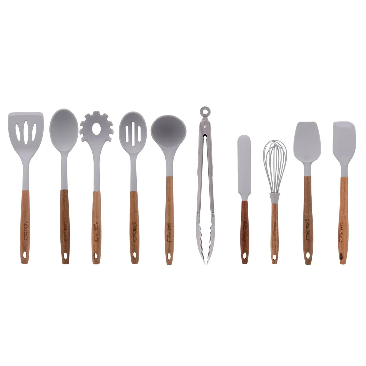 The Pioneer Woman 10-Piece Silicone and Acacia Wood Handle Cooking Utensils Set