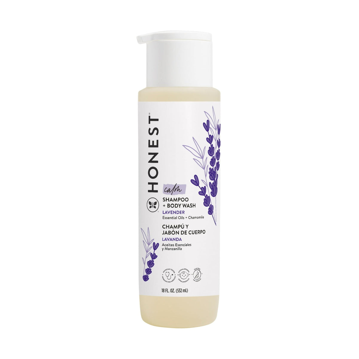 The Honest Company Baby Shampoo and Body Wash in Calm Lavender, 18 fl oz