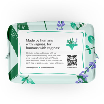 The Honey Pot Company, Herbal Super Pads with Wings, Organic Cotton Cover, 16 ct. (PACK OF 3 )