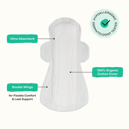 The Honey Pot Company, Herbal Super Pads with Wings, Organic Cotton Cover, 16 ct. (PACK OF 3 )