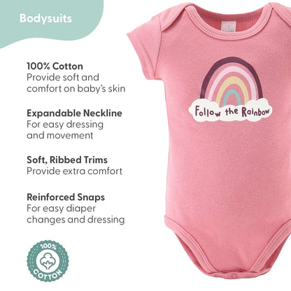 The Peanutshell Layette Gift Set for Baby Girls, 23 Essential Pieces, Pink Rainbow Safari Animals