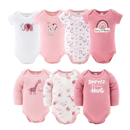 The Peanutshell Layette Gift Set for Baby Girls, 23 Essential Pieces, Pink Rainbow Safari Animals