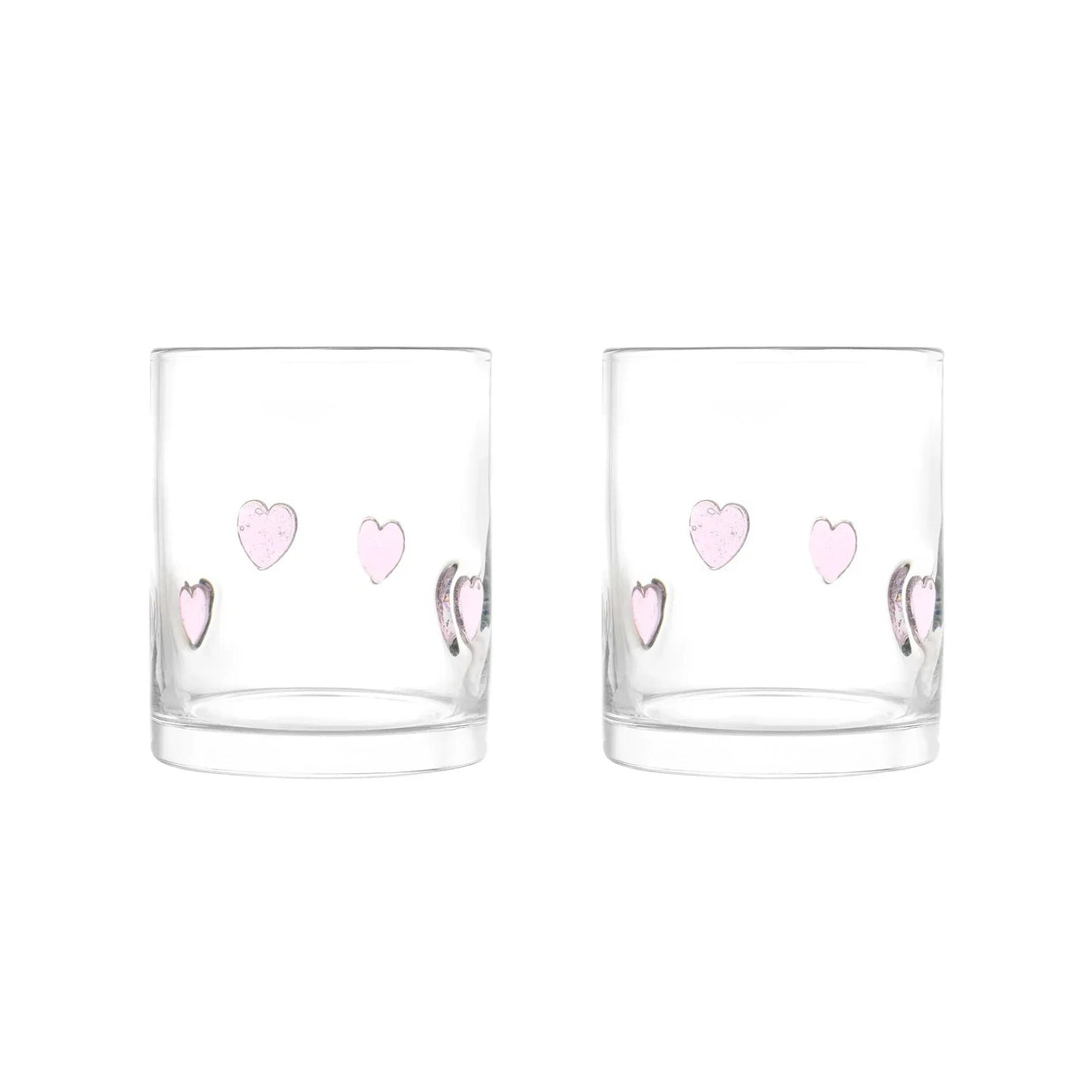 Thyme & Table 12 fl oz Valentine's Day Pink Bows Charm Drinking Glasses, Set of 2