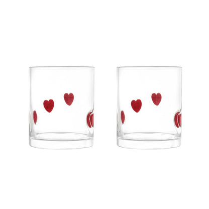 Thyme & Table 12 fl oz Valentine's Day Pink Bows Charm Drinking Glasses, Set of 2