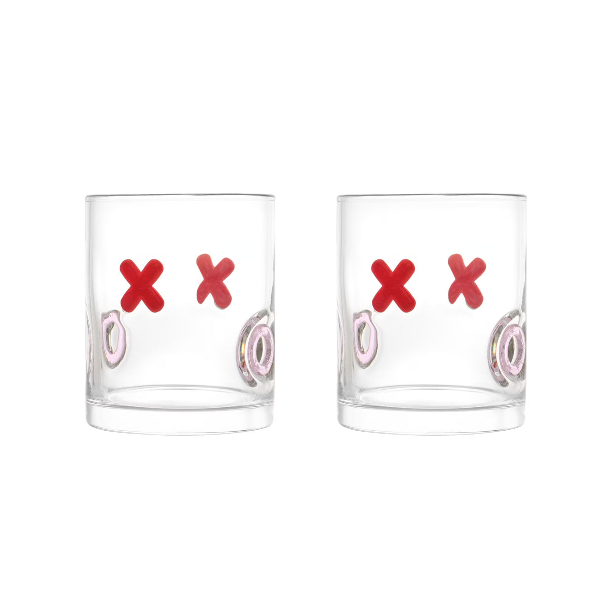 Thyme & Table 12 fl oz Valentine's Day Pink Bows Charm Drinking Glasses, Set of 2