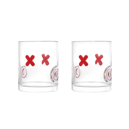 Thyme & Table 12 fl oz Valentine's Day Pink Bows Charm Drinking Glasses, Set of 2