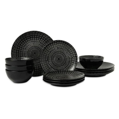 Thyme & Table Maddox 12-Piece Stoneware Dinnerware Set