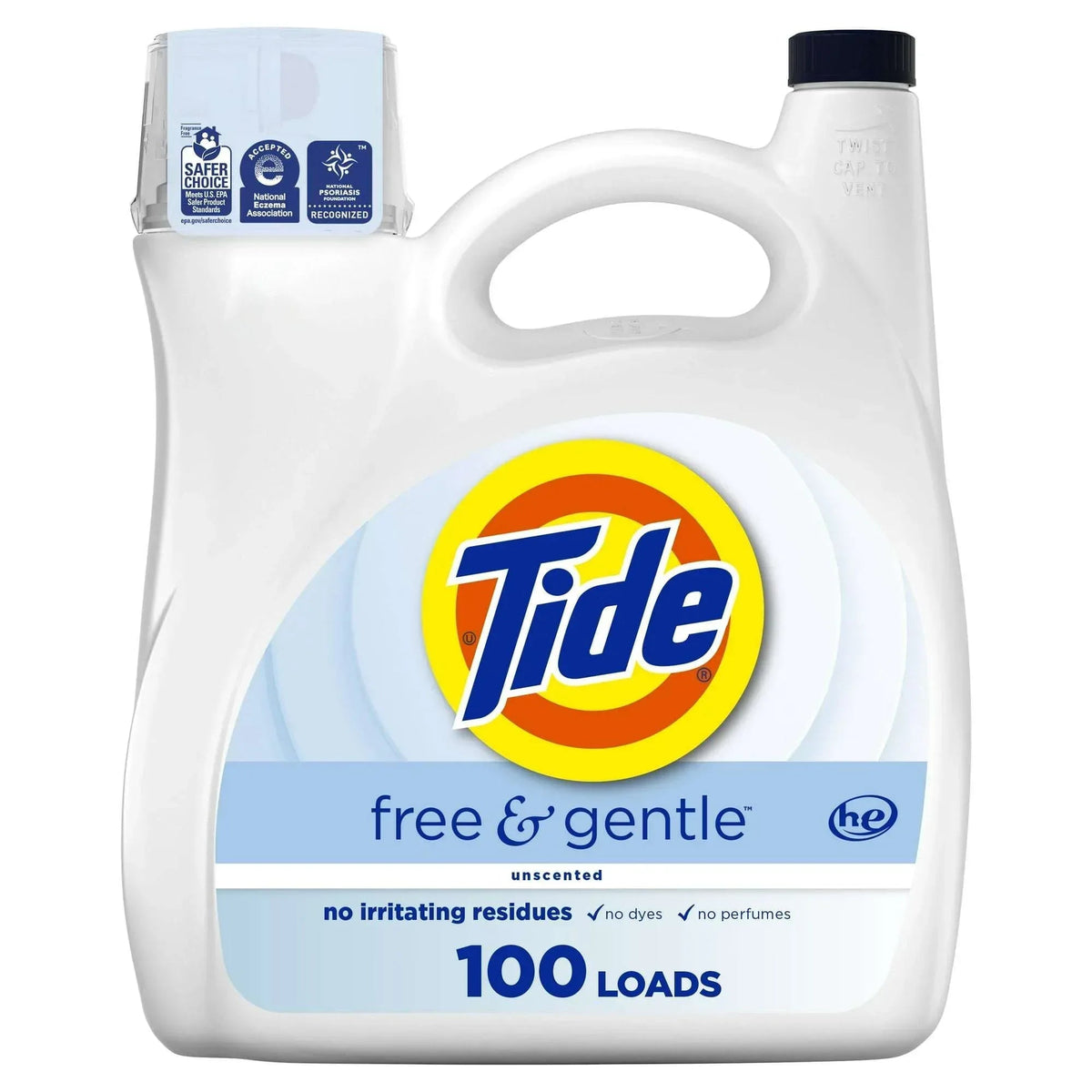 Tide Free & Gentle Laundry Detergent Liquid, 34 fl oz, 25 Loads