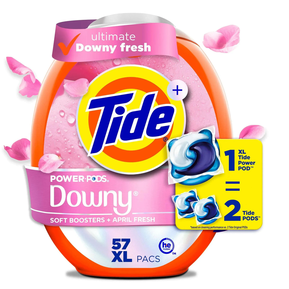 Tide Power PODS with Downy Soft Boosters Laundry Detergent Pacs, April Fresh Scent, 9 Count