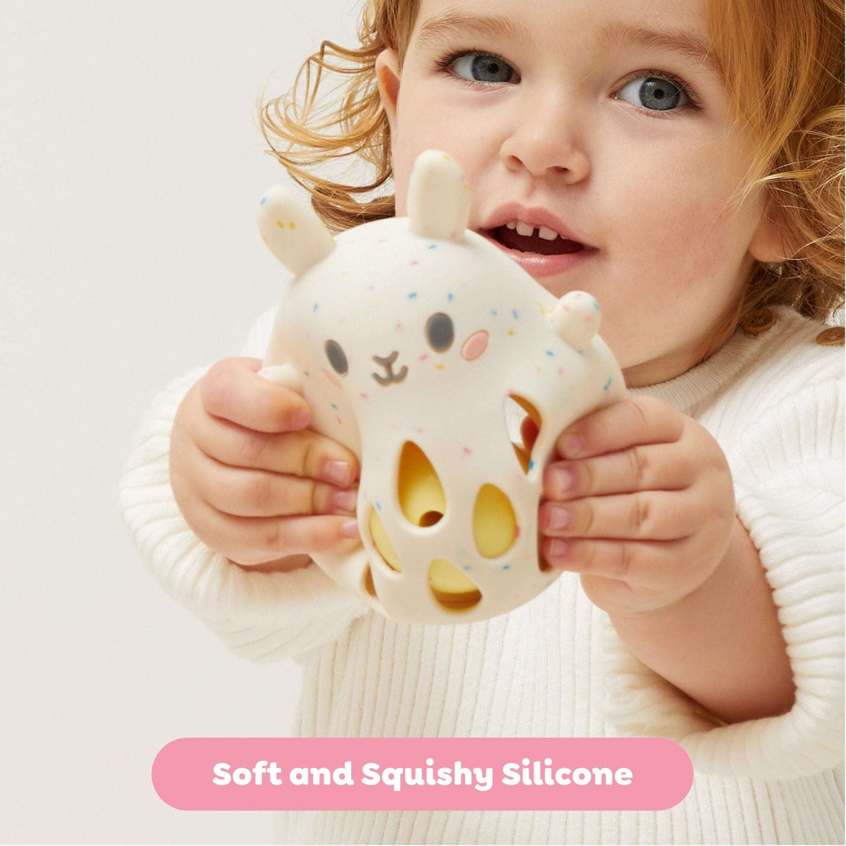 Tiger Tribe Bunny Silicone Baby Rattle – Soft BPA-Free Sensory Toy with Gentle Sound for Newborns & Infants 0–2 Years