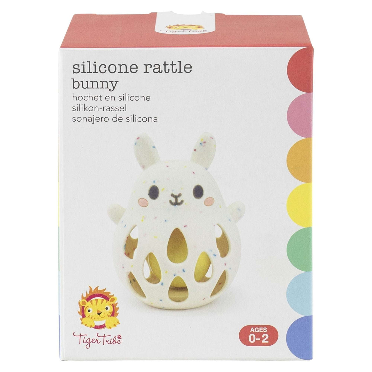 Tiger Tribe Bunny Silicone Baby Rattle – Soft BPA-Free Sensory Toy with Gentle Sound for Newborns & Infants 0–2 Years