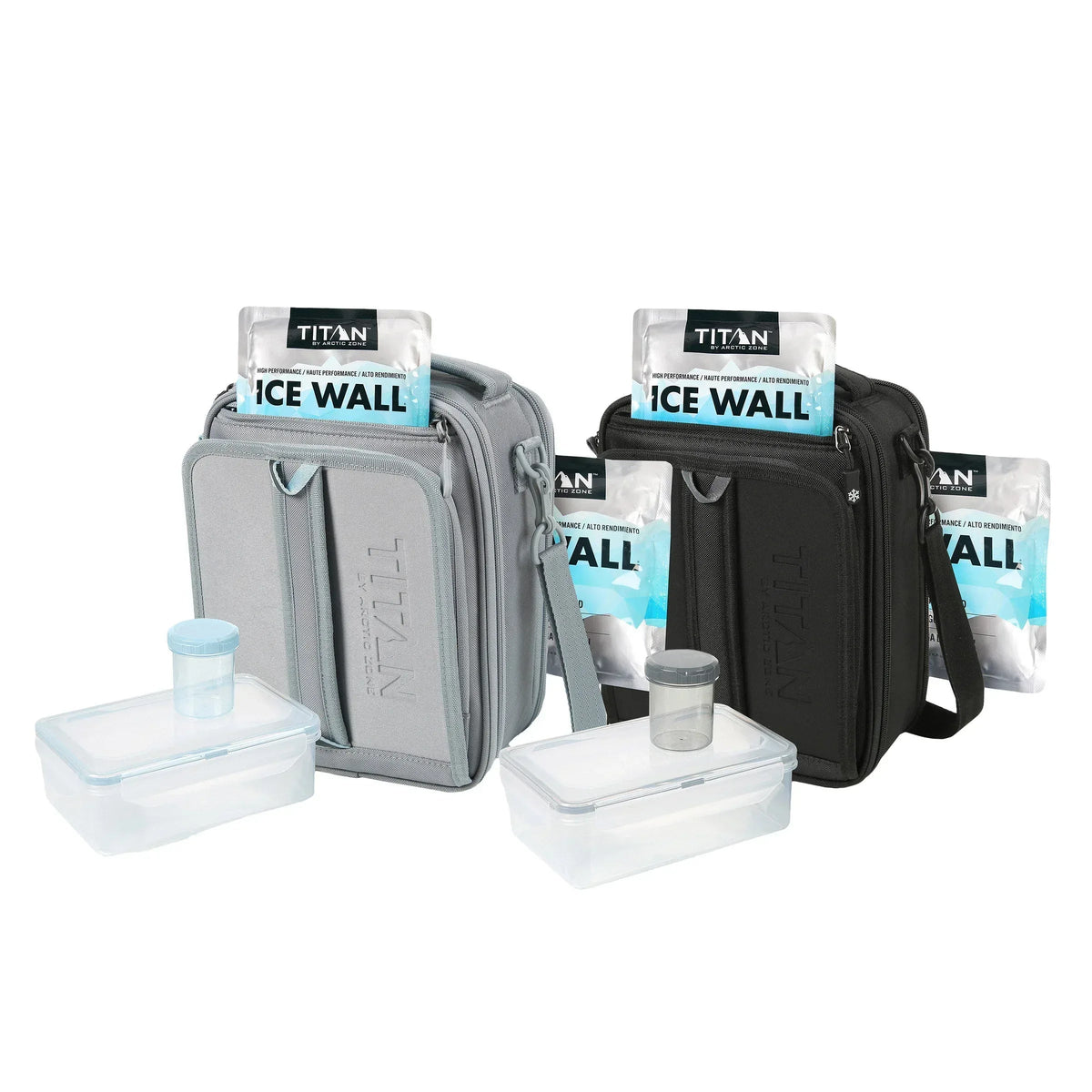 Titan Arctic Zone Fridge Cold, Crush Resistant Lunch Pack with 2 Ice Walls, 2-pack