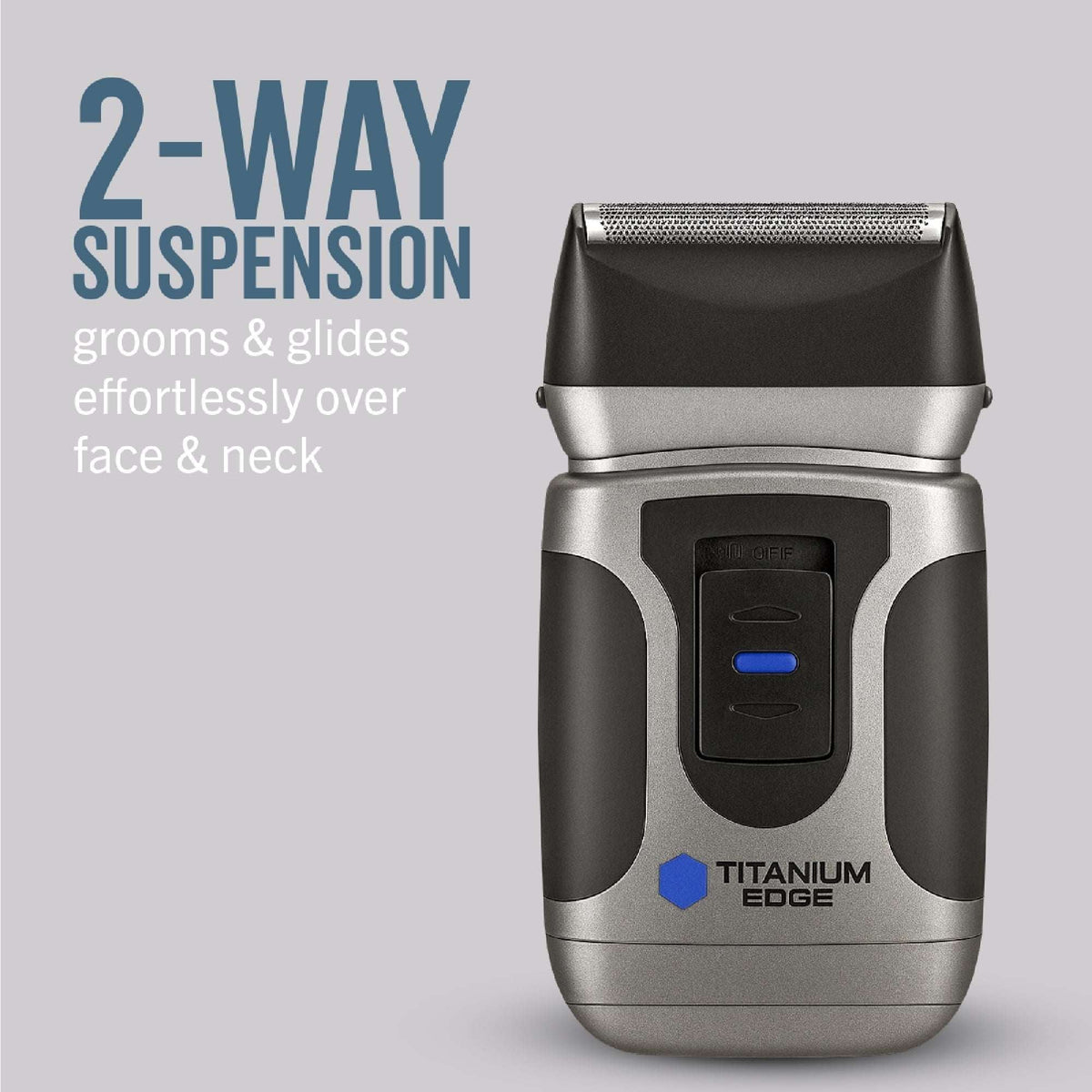 Titanium Edge Beard & Body Compact Shaver – Men’s Electric Groomer for Face, Neck & Body – Pop-Up Trimmer, Titanium Blade, Hypoallergenic, Travel Ready