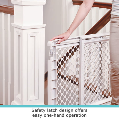 Toddleroo by North States Stairway Secure Baby Safety Gate, 27"-41", Soft White