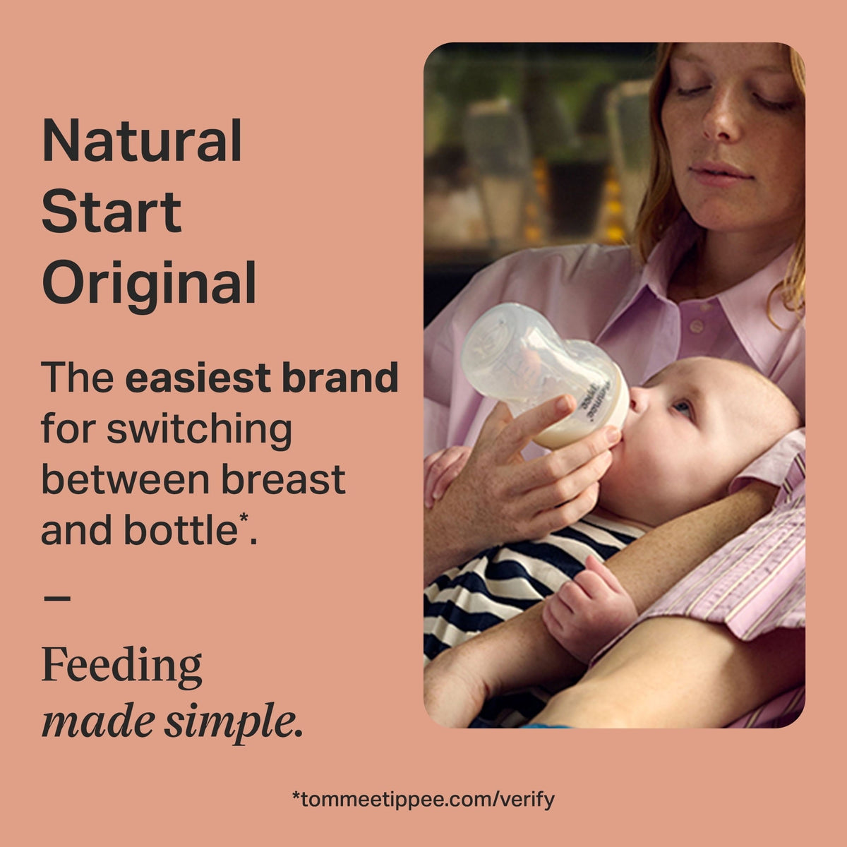 Tommee Tippee Baby Bottles, Natural Start Anti-Colic Baby Bottle with Medium Flow Breast-Like Nipple, 11oz, 3m+, Self-Sterilizing, Baby Feeding Essentials