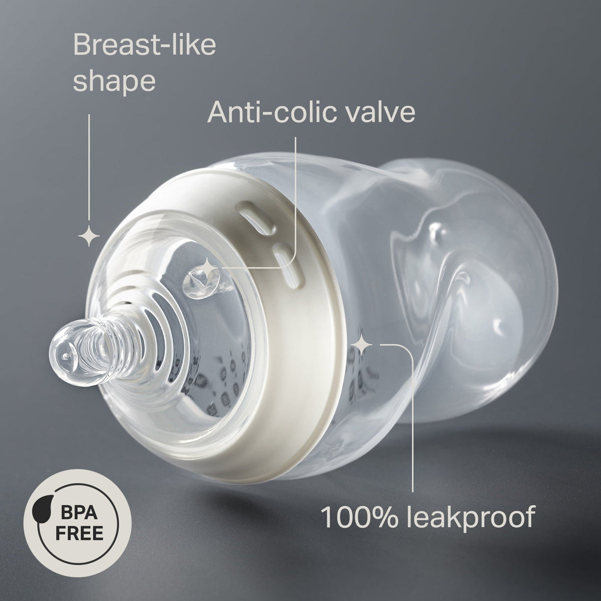 Tommee Tippee Baby Bottles, Natural Start Anti-Colic Baby Bottle with Medium Flow Breast-Like Nipple, 11oz, 3m+, Self-Sterilizing, Baby Feeding Essentials