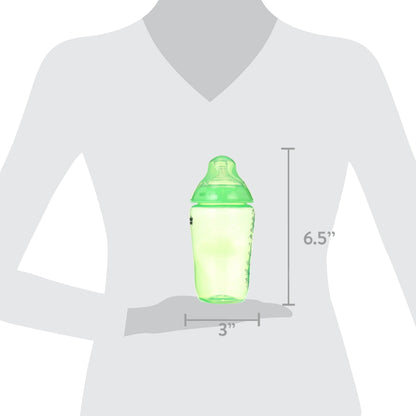 Tommee Tippee Natural Start Anti-Colic Baby Bottles, 11oz, 6 Months plus, Thicker Feed Breast-like Nipple for a Natural Latch, Fiesta, Pack of 2