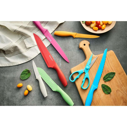 Tomodachi Jewels 13-Piece Knife Set with 6 Matching Blade Guards and Kitchen Shears