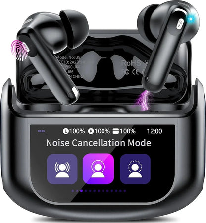 Touch Screen Wireless Earbuds, Bluetooth 5.4 Ear Buds with Multifunctional with ENC Noise Cancelling MicClear Calls Earphones, 48H Bass Stereo Headphones, IP7 Waterproof Headphones for Workout