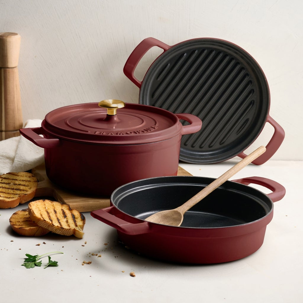 Tramontina 4-Piece Stackable Enameled Cast Iron Cookware Set