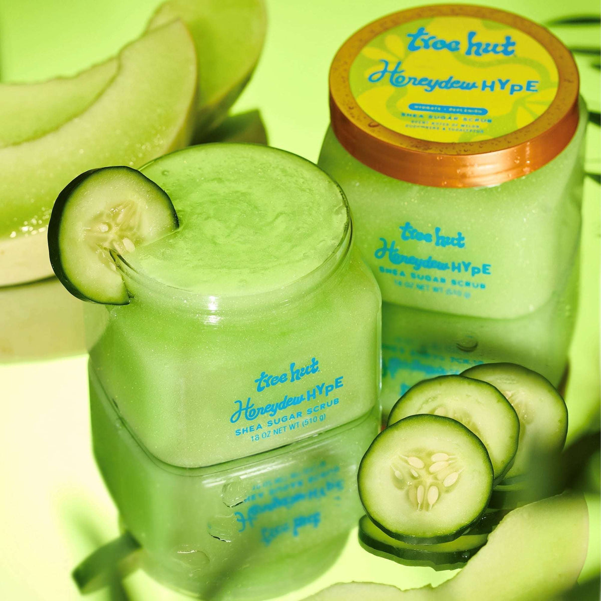 Tree Hut Honeydew Hype Shea Sugar Body Scrub, 18 oz (3 PACK )