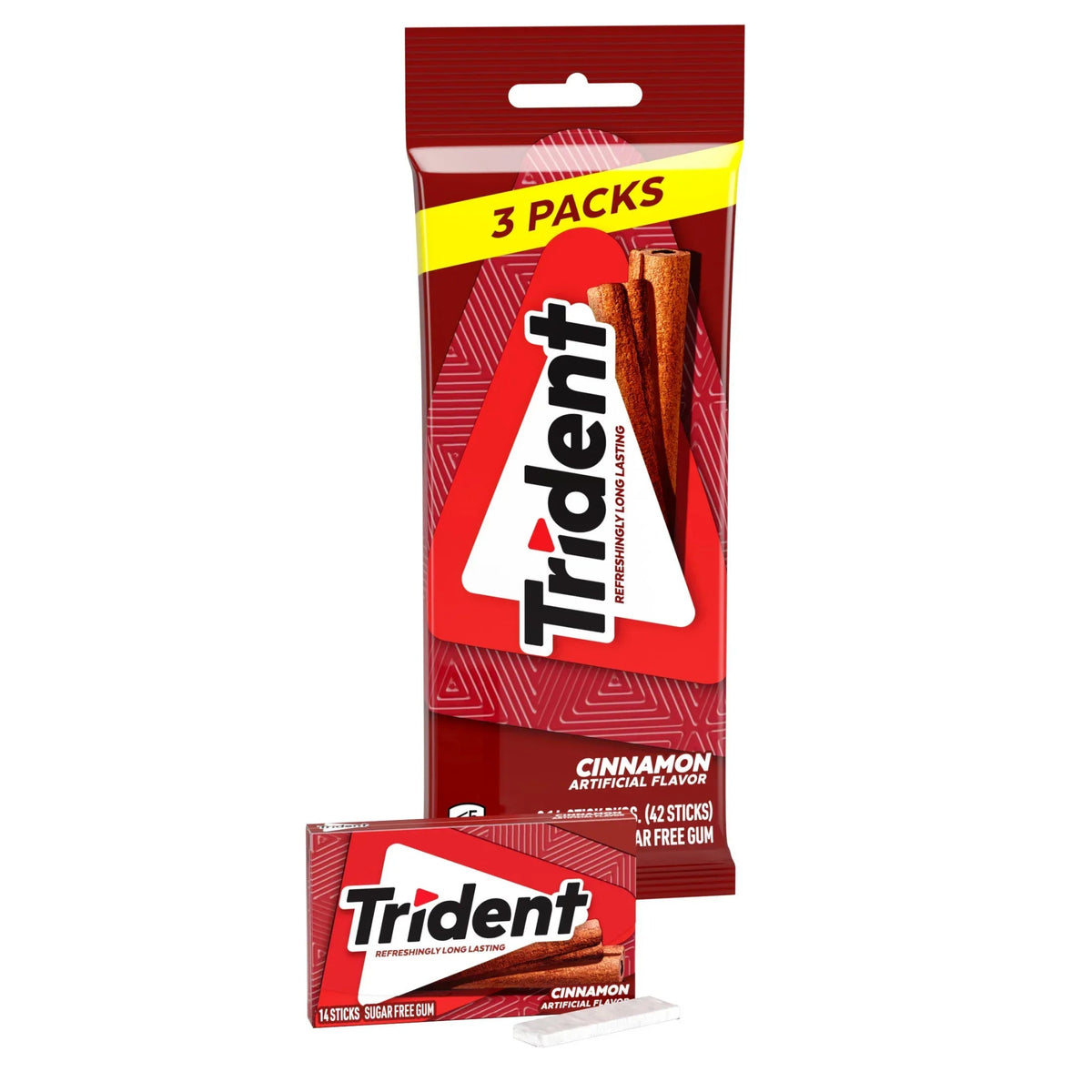 Trident Sugar Free Gum, Bubblegum, Regular Size, 14 Pieces