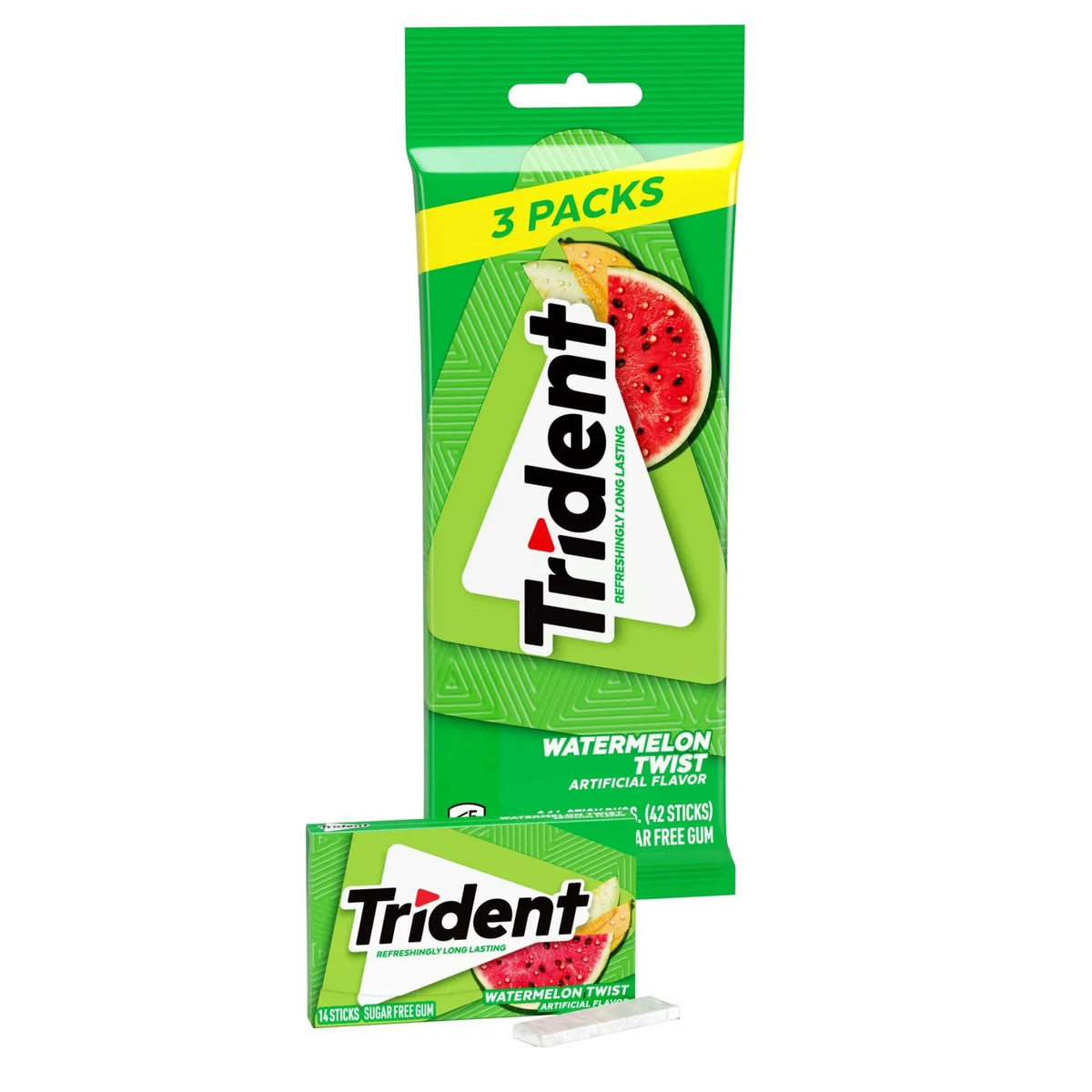 Trident Sugar Free Gum, Bubblegum, Regular Size, 14 Pieces