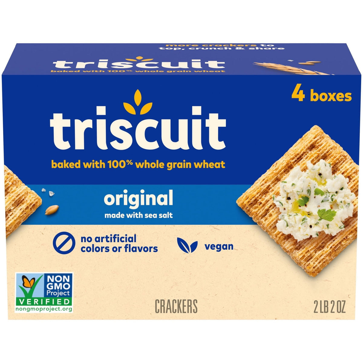 Triscuit Original Whole Grain Wheat Vegan Crackers, 8.5 oz., 4 pk.
