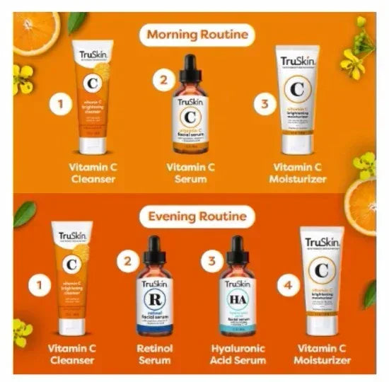 TruSkin Vitamin C Face Serum, Brightening & Anti-Aging with Squalane & Vitamin E, 1 fl oz