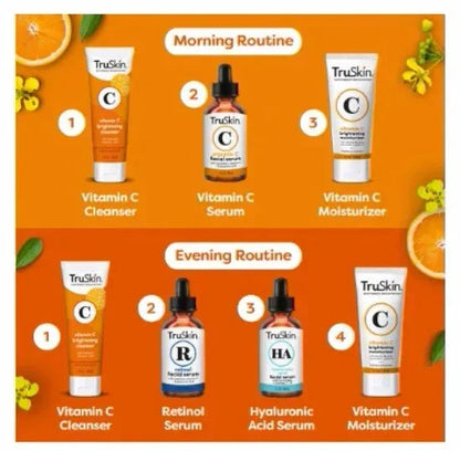 TruSkin Vitamin C Face Serum, Brightening & Anti-Aging with Squalane & Vitamin E, 1 fl oz