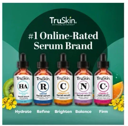 TruSkin Vitamin C Face Serum, Brightening & Anti-Aging with Squalane & Vitamin E, 1 fl oz