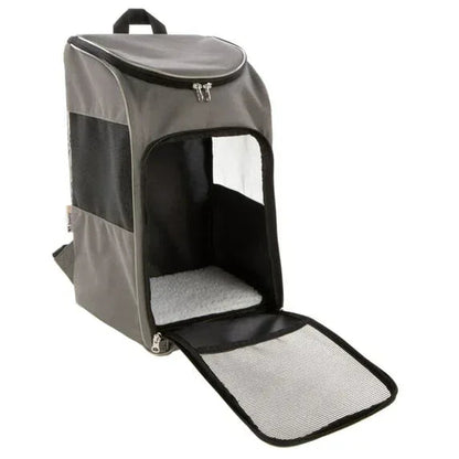 TrustyPup Medium Cat & Dog Travel Pet Backpack, Gray, 16 lb Limit