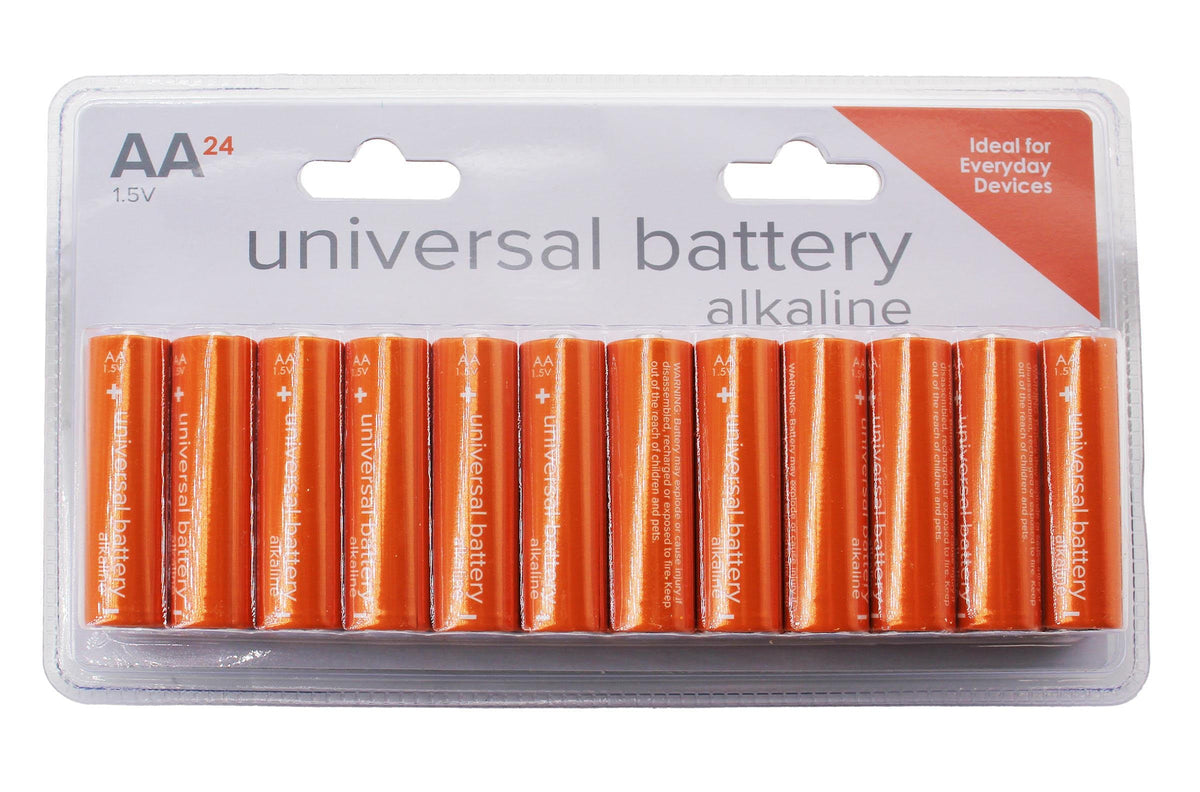 AA Alkaline Batteries 24-Pack - High Performance, Long Lasting & Reliable Power by Universal Power Group