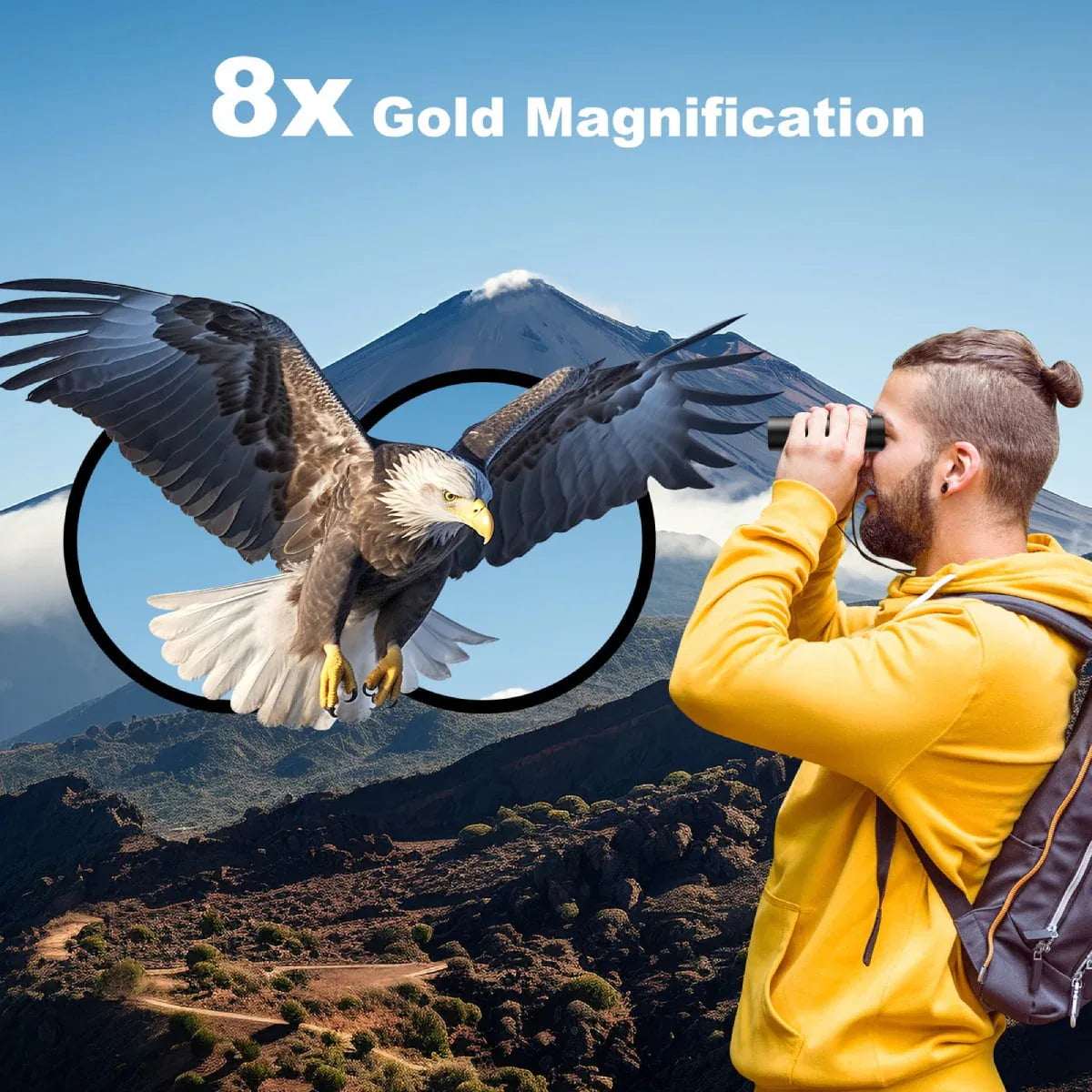 USCAMEL 8x21 Binoculars for Adults Kids, Waterproof Folding Compact Lightweight Small Binoculars for Bird Watching Outdoor Hiking Travel Concerts Theater