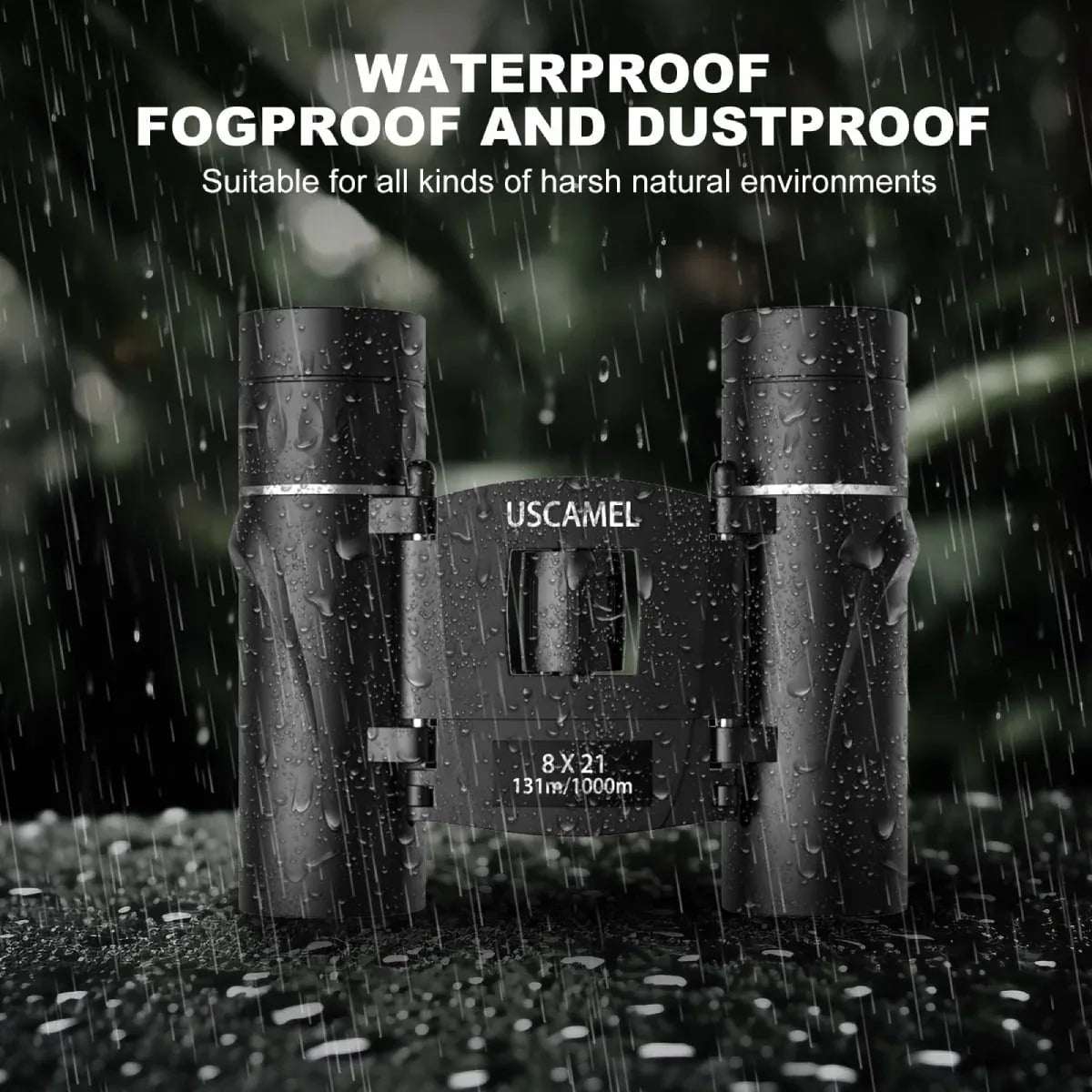 USCAMEL 8x21 Binoculars for Adults Kids, Waterproof Folding Compact Lightweight Small Binoculars for Bird Watching Outdoor Hiking Travel Concerts Theater