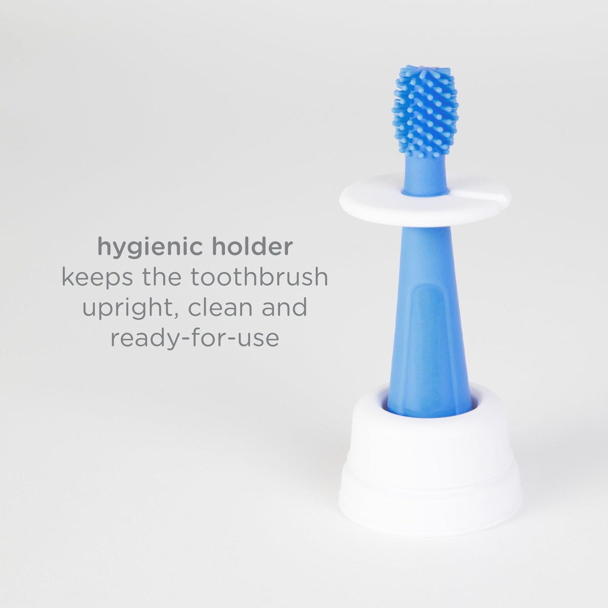 Ubbi Babies and Toddlers Training Toothbrush, Includes One 360° Food-Grade Platinum Silicone and One Soft Bristled Toothbrush, Polaris Blue and Zest Green