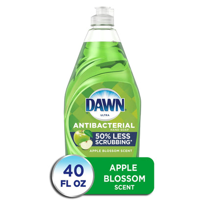 Dawn Ultra Antibacterial Liquid Dish Soap, Apple Blossom Scent, 40 fl oz