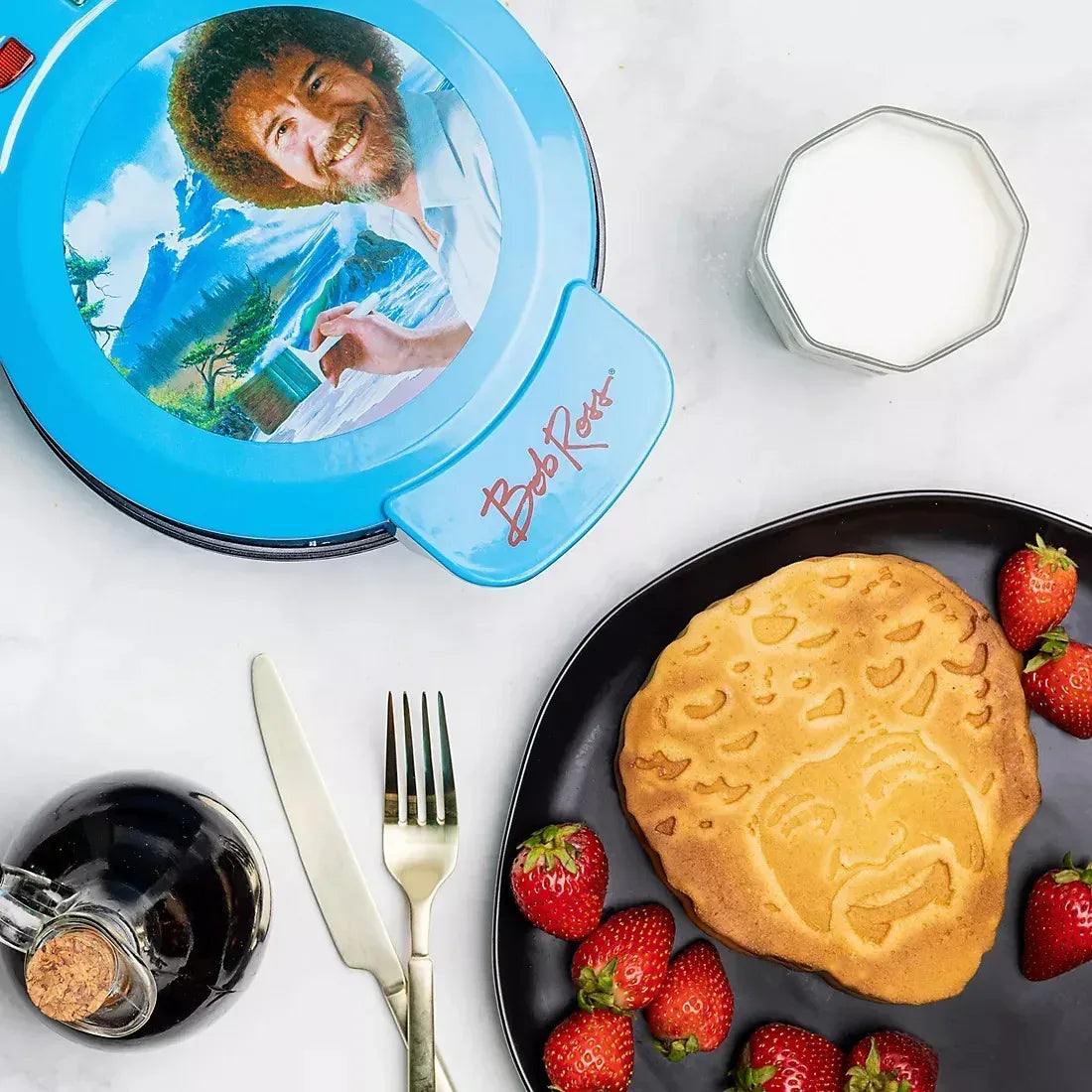 Uncanny Brands Bob Ross Waffle Maker