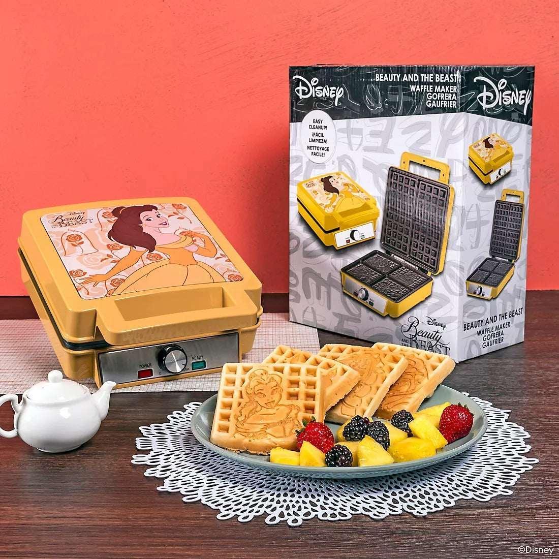 Uncanny Brands Disney Beauty and the Beast Waffle Maker
