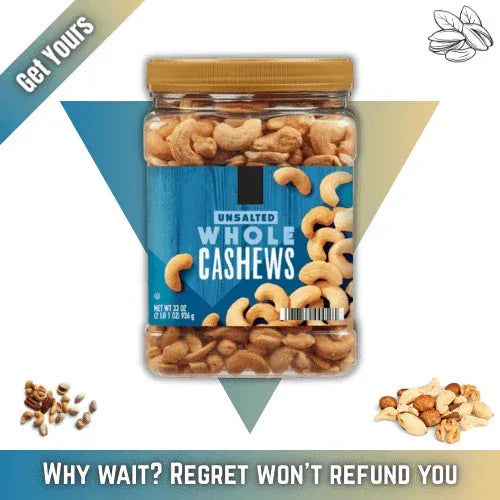 Unsalted Whole Cashews, 33 oz.