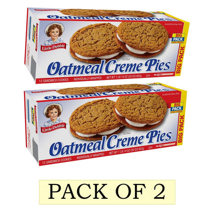 Little Debbie Big Pack Oatmeal Crème Pies, 30 oz (12 count)