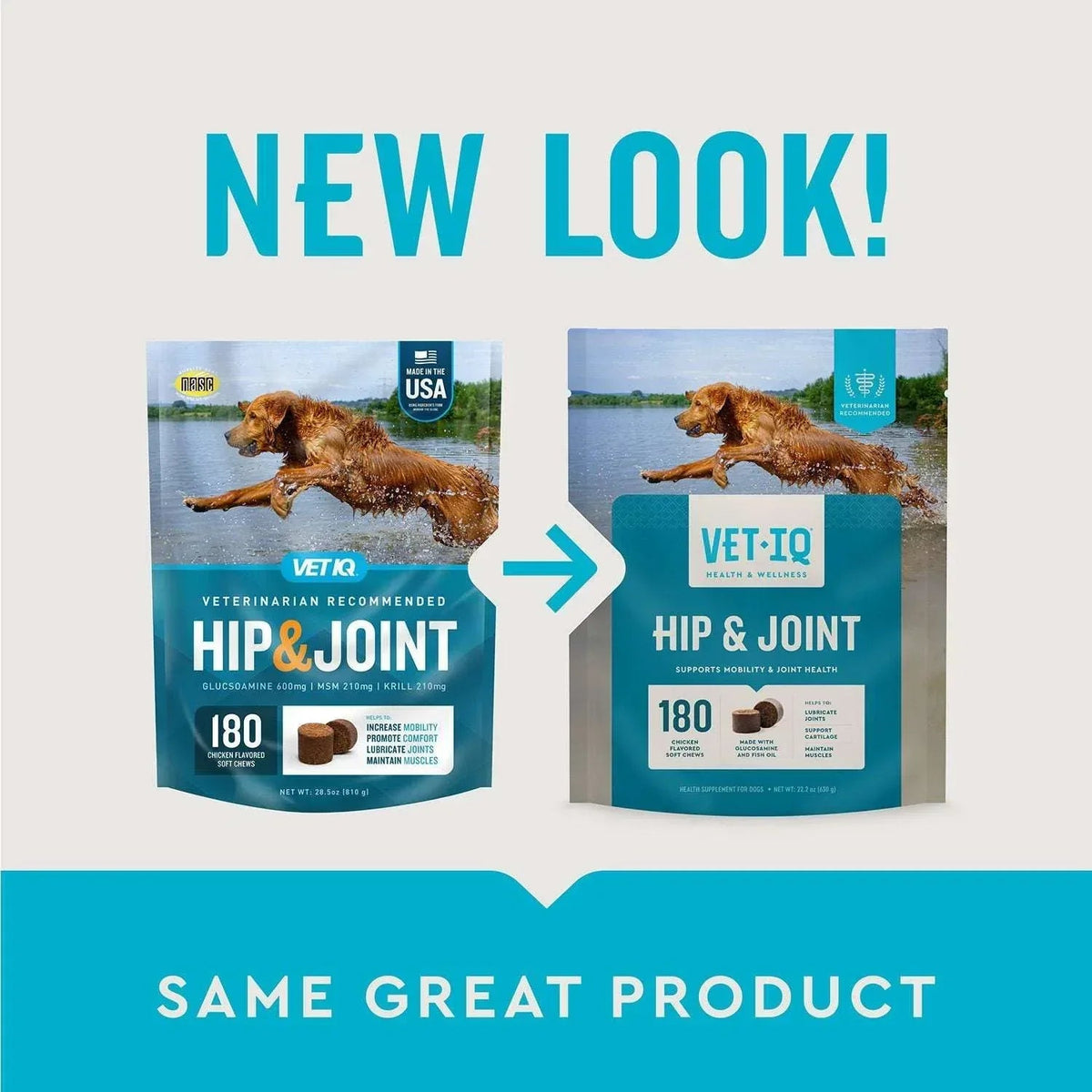 VETIQ Maximum Strength Hip & Joint Soft Dog Chews, Chicken Flavored, 180 ct.