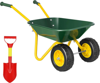 VIVOHOME Kids Wheelbarrow Children Garden cart with Toddler Gardening Tool Set Child Wheel Barrel Outdoor Indoor Toys Gift
