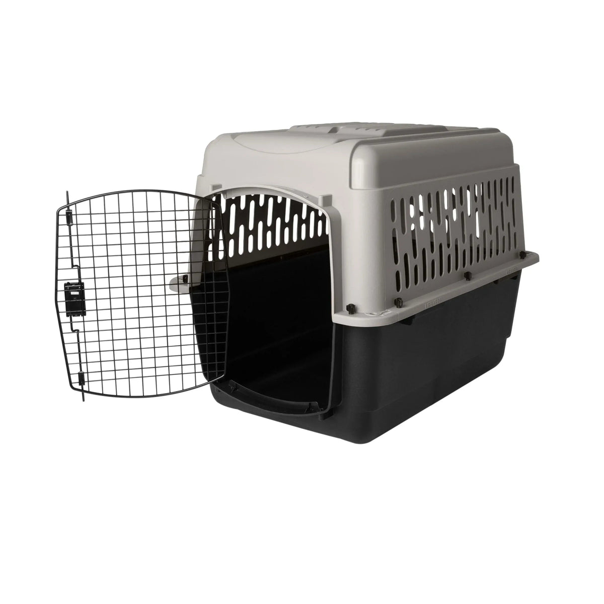 Vibrant Life Pet Portable Kennel for Dogs, Hard-Sided Travel Carrier, Durable, Metal Door, Black & Grey, For Pets up to 10 lbs, 19" L x 12.3" W x 10.8" H